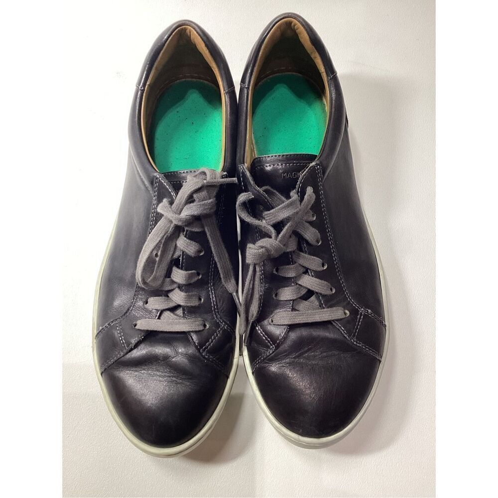 Magnanni Costa Black Leather Low Top Sneakers Men’s Size 11 - Picture 3 of 12